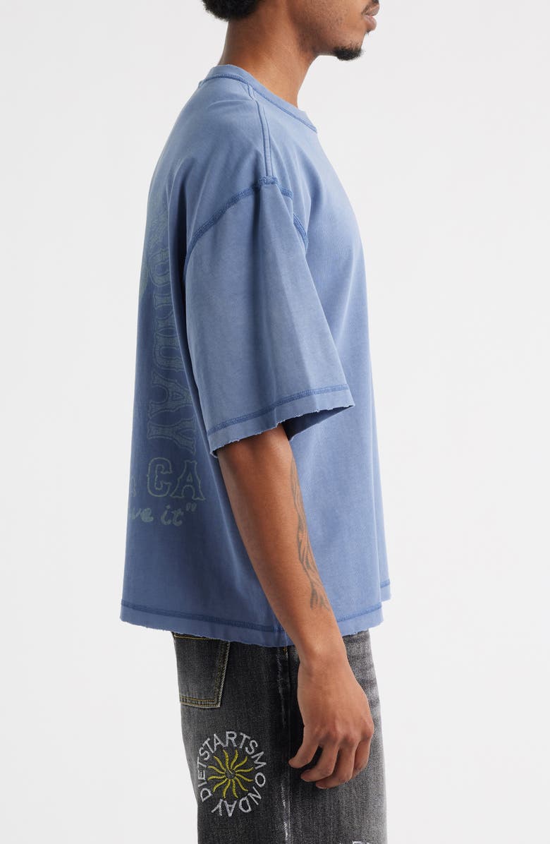 DIET STARTS MONDAY Hollywood Logo Graphic T-Shirt, Alternate, color, Washed Blue