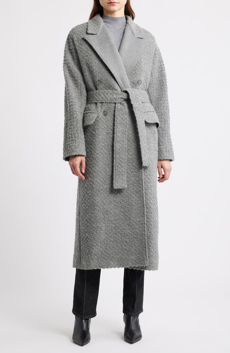 BOSS Capady Belted Coat, Main, color, Pebble Melange