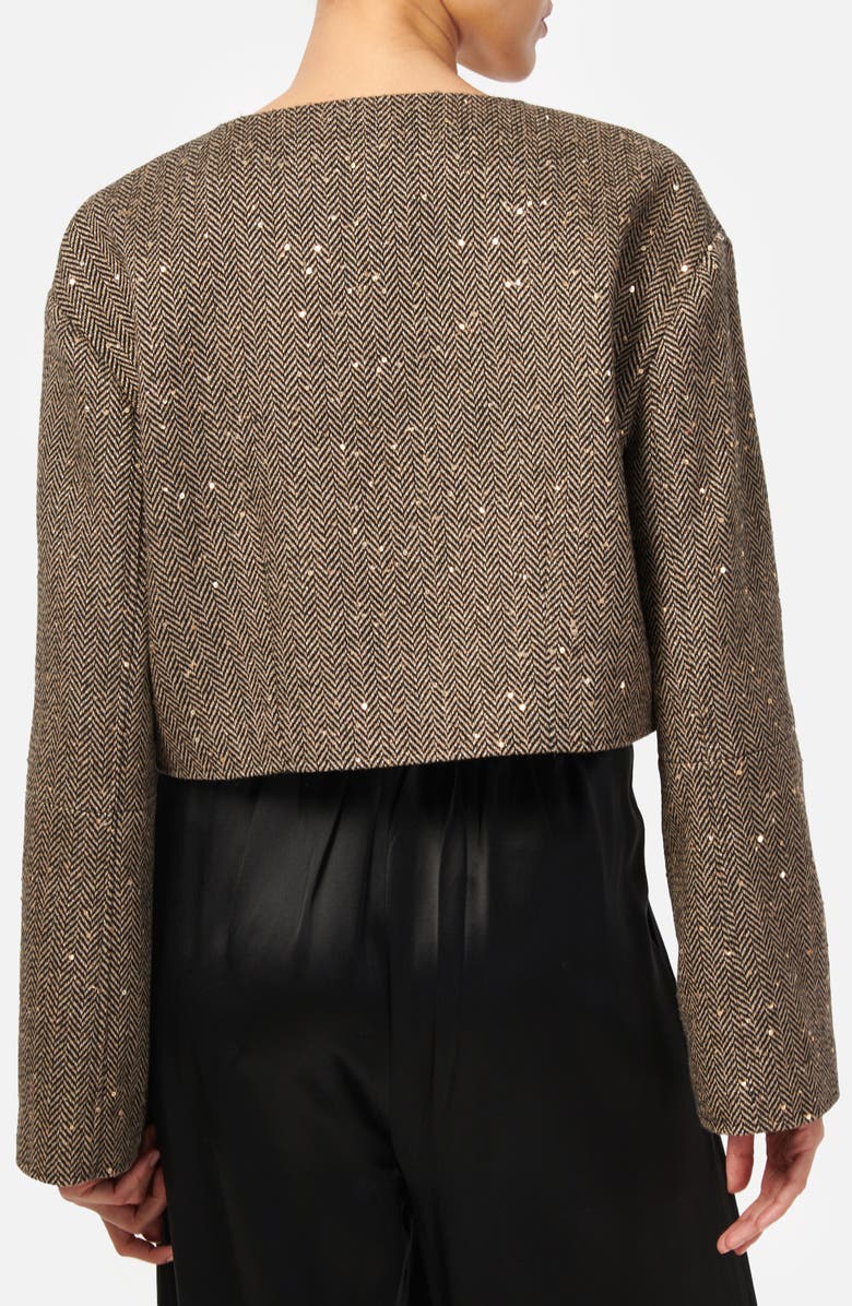 CAMI NYC Serrano Sequin Wool Blend Herringbone Crop Jacket, Alternate, color, 