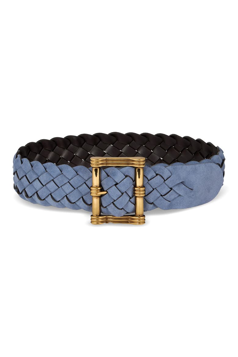 Woven Reversible Suede Belt, Main, color, AVIO