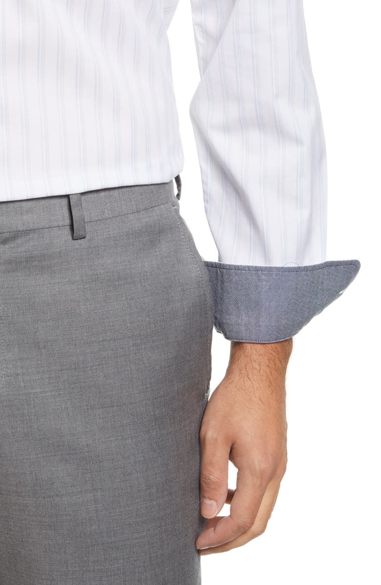 Nordstrom Trim Fit Shadow Stripe Dress Shirt, Alternate, color,