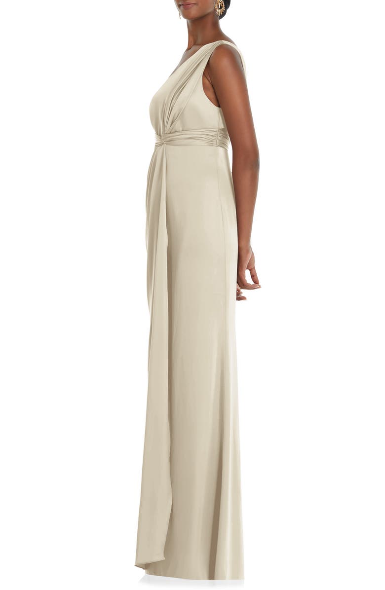 Dessy Collection One-Shoulder Satin Gown, Alternate, color, 