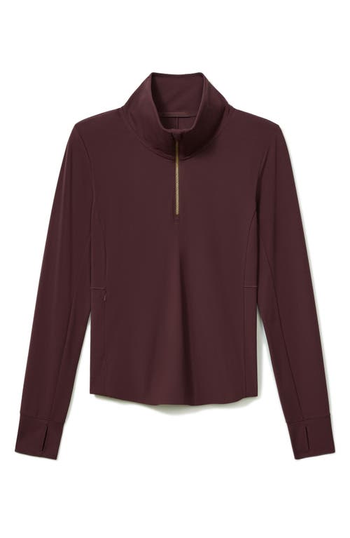 Shop Rhone Course To Court Long Sleeve Quarter Zip Top In Brown Berry