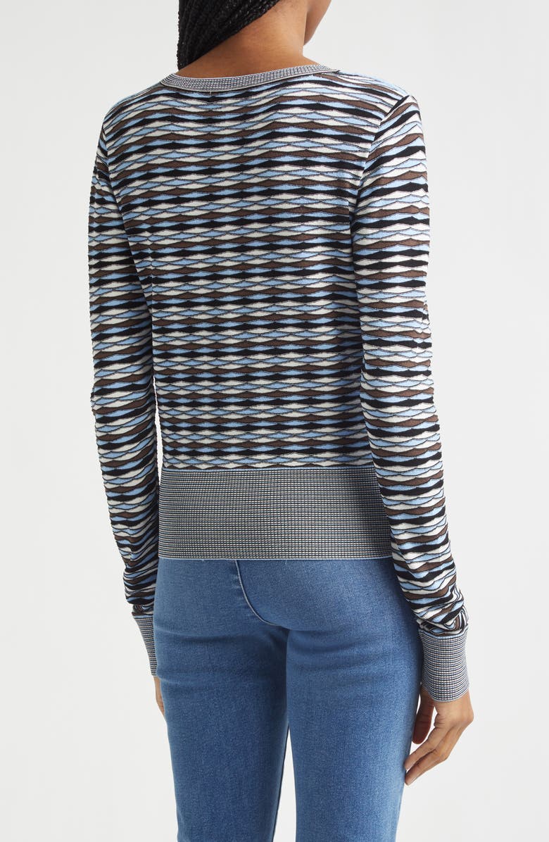 Veronica Beard Cambria Button Front Knit Cardigan, Alternate, color, Blue Jay Multi