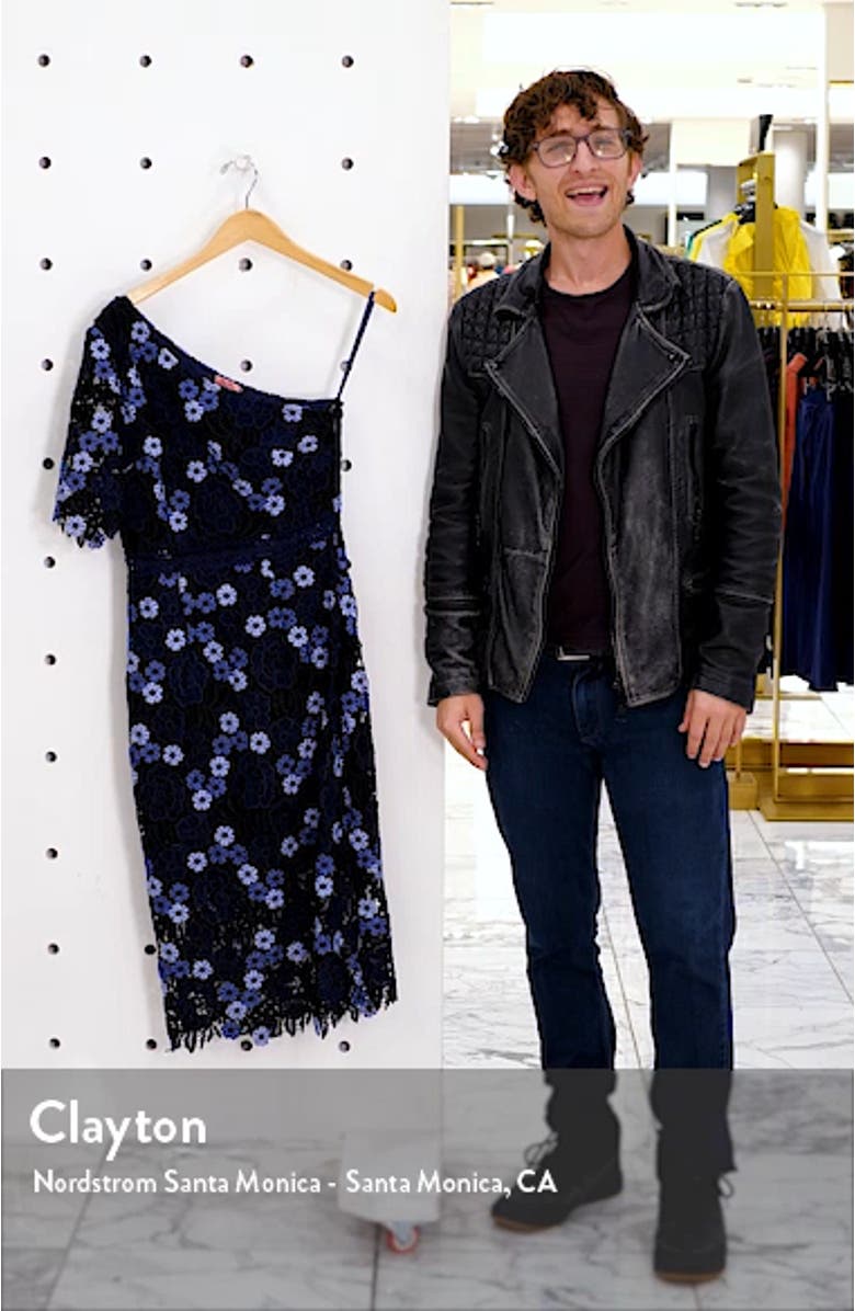 Lenka One-Shoulder Crochet Lace Cocktail Dress, sales video thumbnail