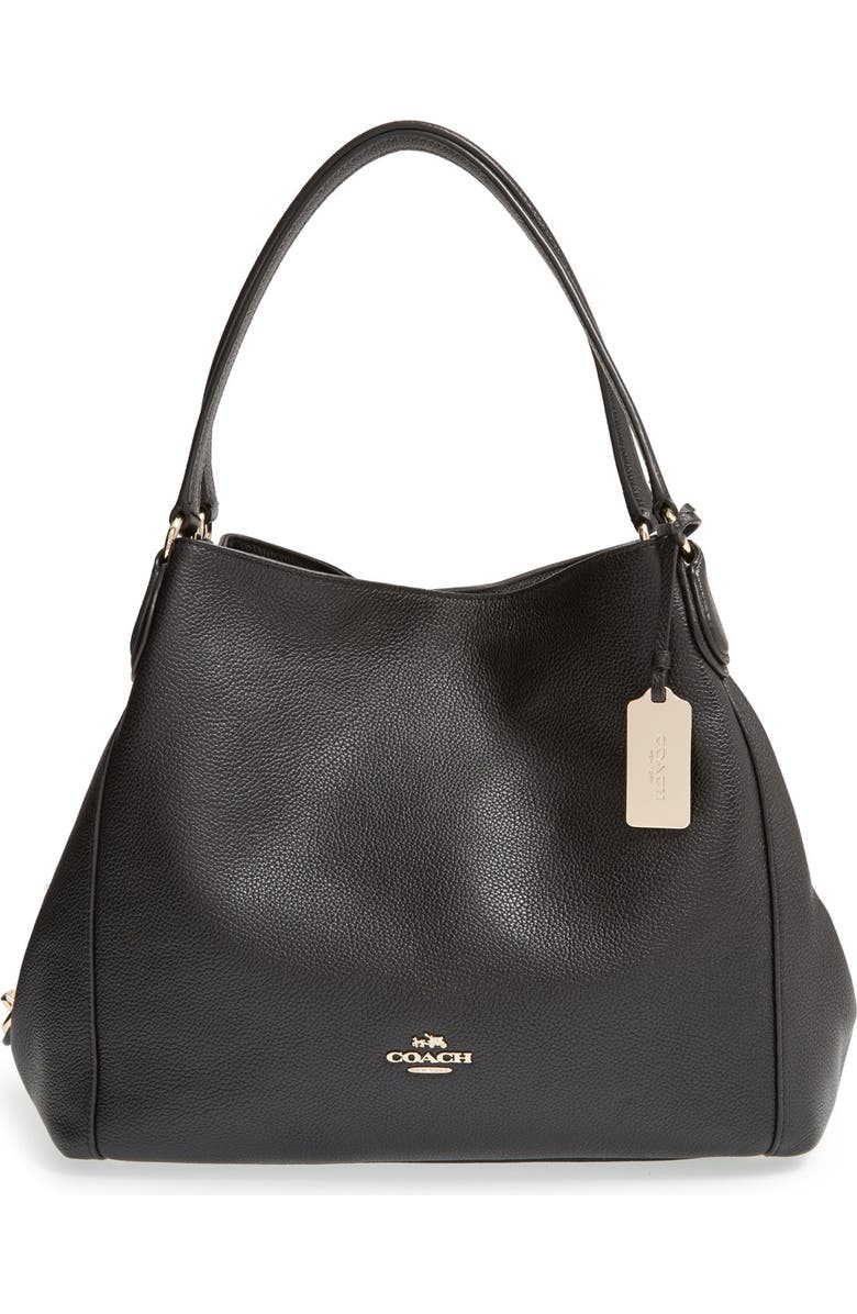 COACH 'Edie' Pebbled Leather Shoulder Bag, Main, color,