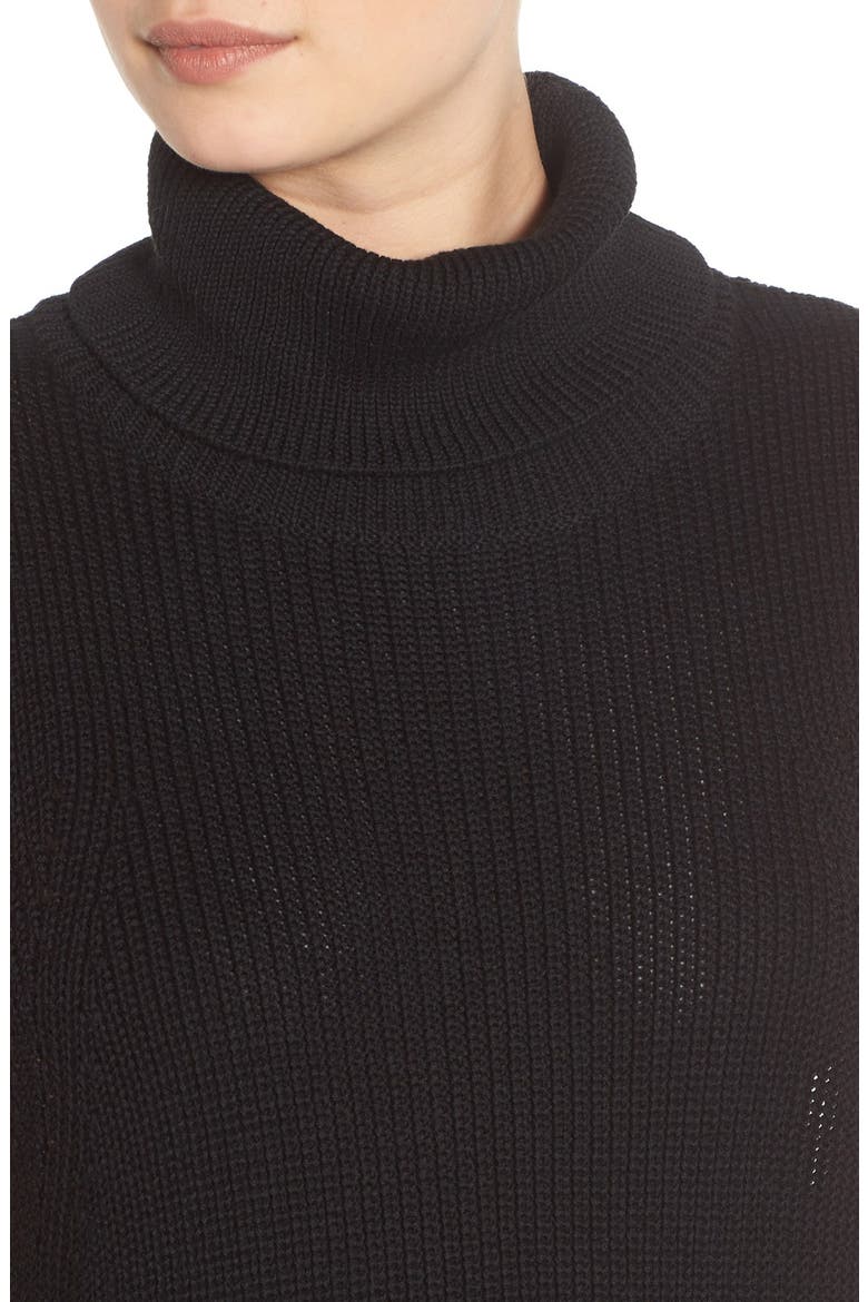Sleeveless Turtleneck Sweater, Alternate, color, BLACK