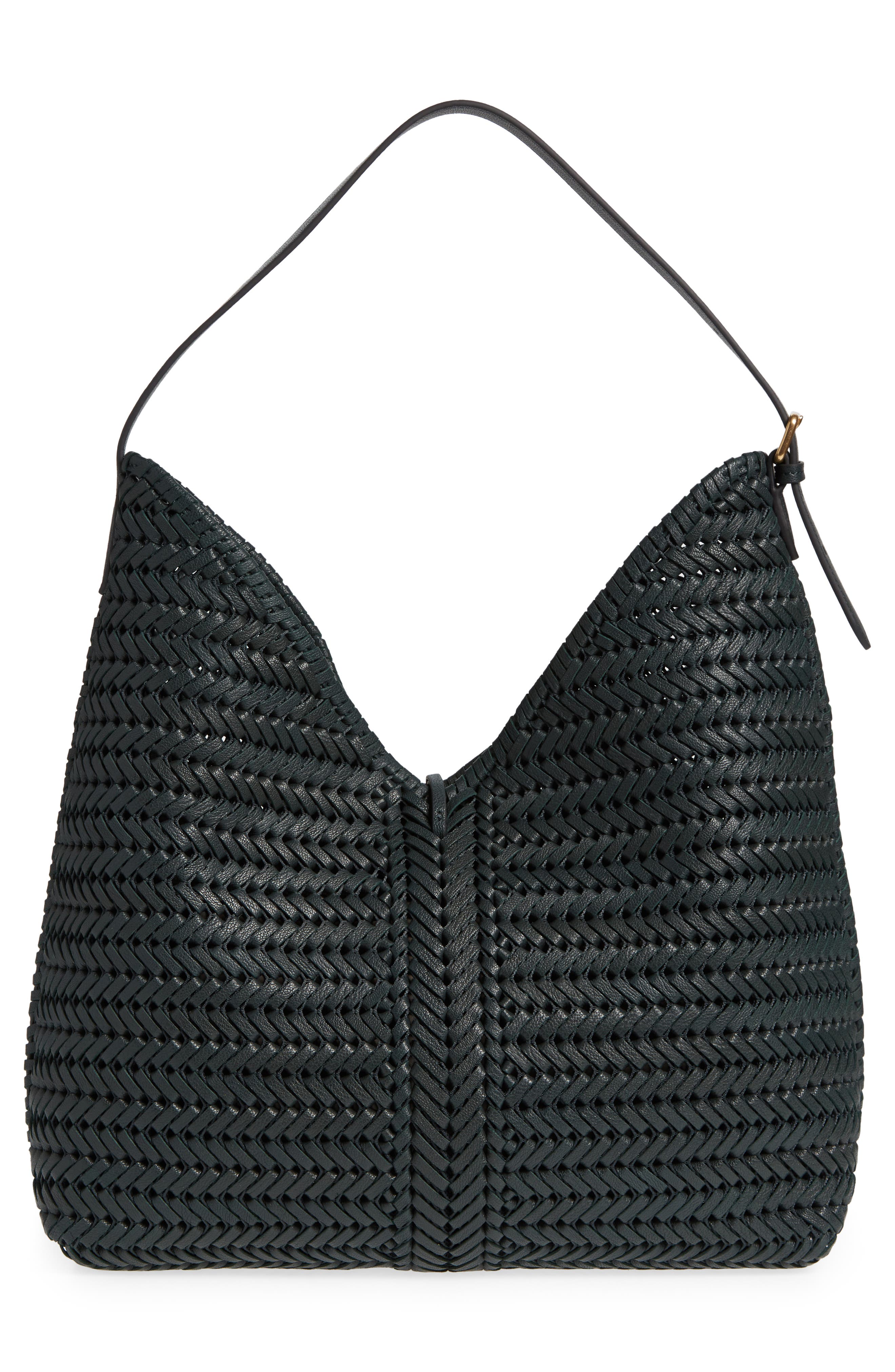 Anya Hindmarch Neeson Tassel Woven Leather Hobo Bag, Alternate, color, 