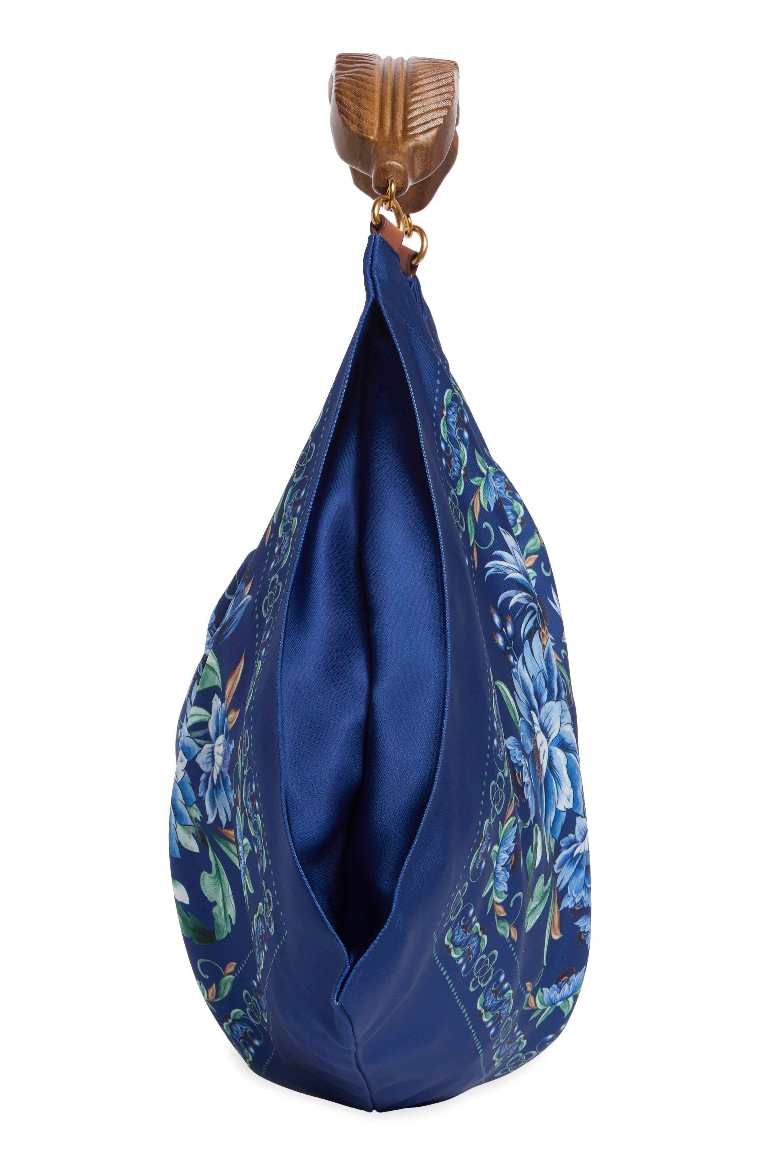Small Satin Scarf Bag, Alternate, color, BLUE