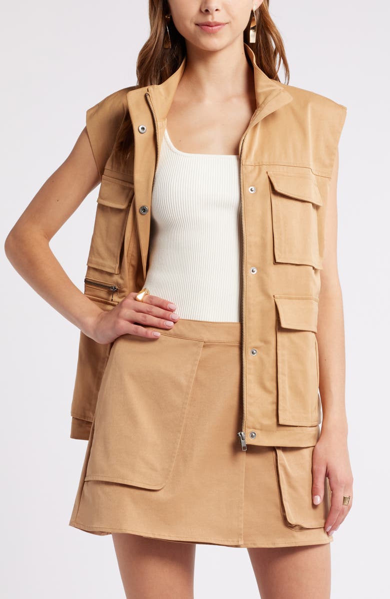 Open Edit Twill Cargo Vest, Main, color,