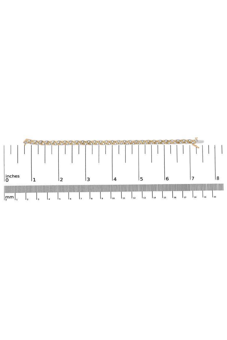 14K Yellow Gold 4.00 Cttw Diamond Triangle Link Tennis Bracelet, Alternate, color, Yellow