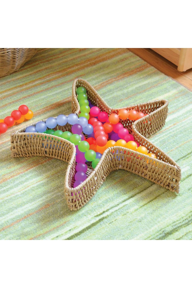 Starfish Washable Wicker Basket, Alternate, color, Brown