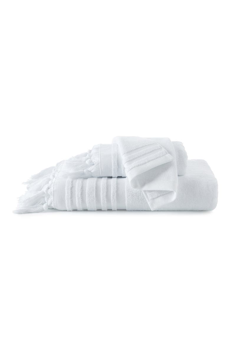 Ava Tied Fringe Bath Towel, Alternate, color, BRIGHT WHITE