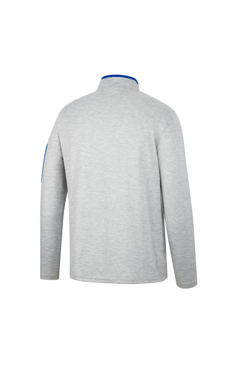 COLOSSEUM Men's Colosseum Heathered Gray/Royal Pitt Panthers Country Club Windshirt Quarter-Zip Jacket, Alternate, color,