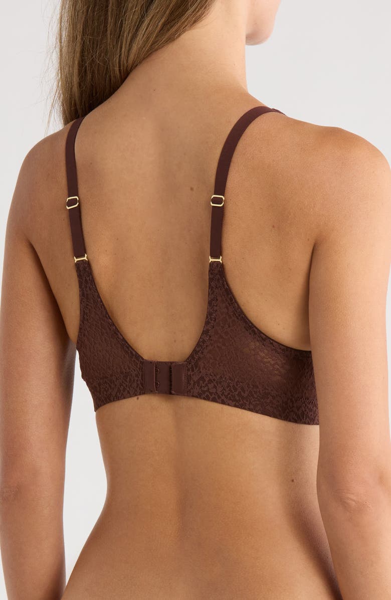 Natori Pretty Smooth Plunge Bralette, Alternate, color, Java