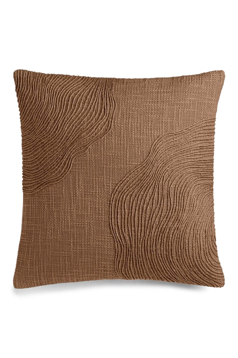 Jute Embroidery Terrain Accent Pillow, Main, color, JUTE