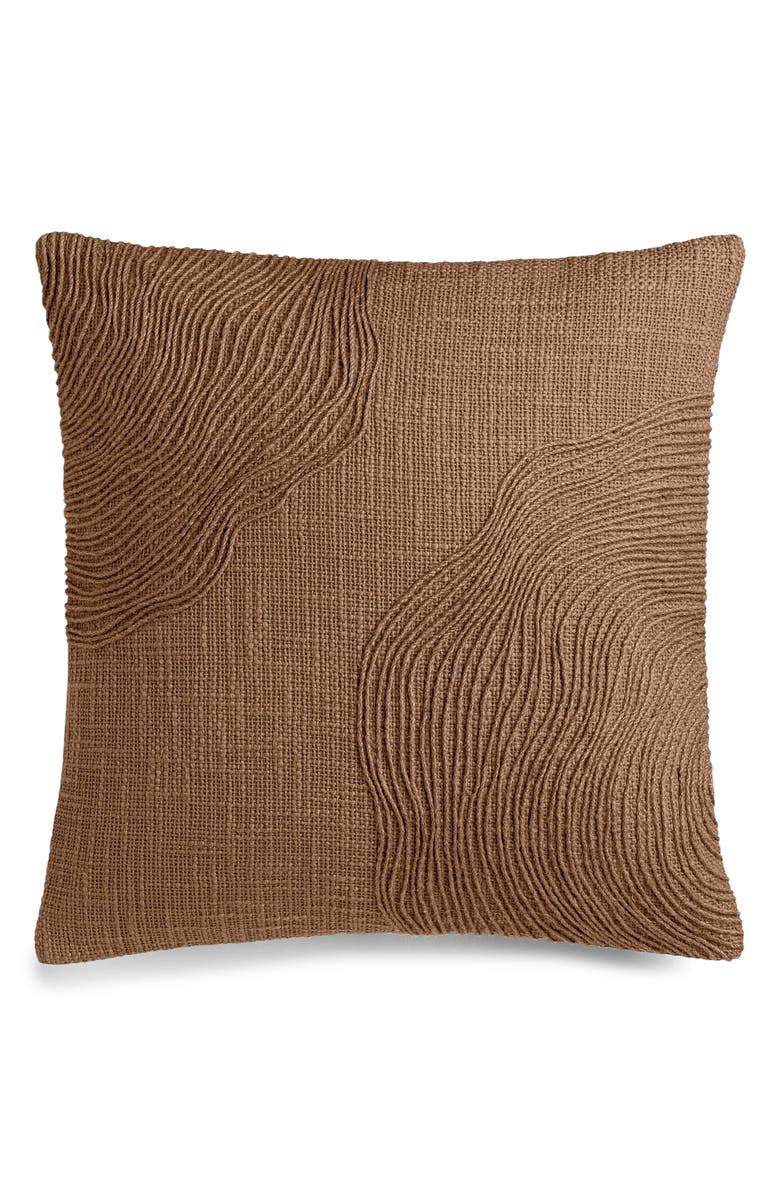 Crane Air Jute Embroidery Terrain Accent Pillow, Main, color, Jute