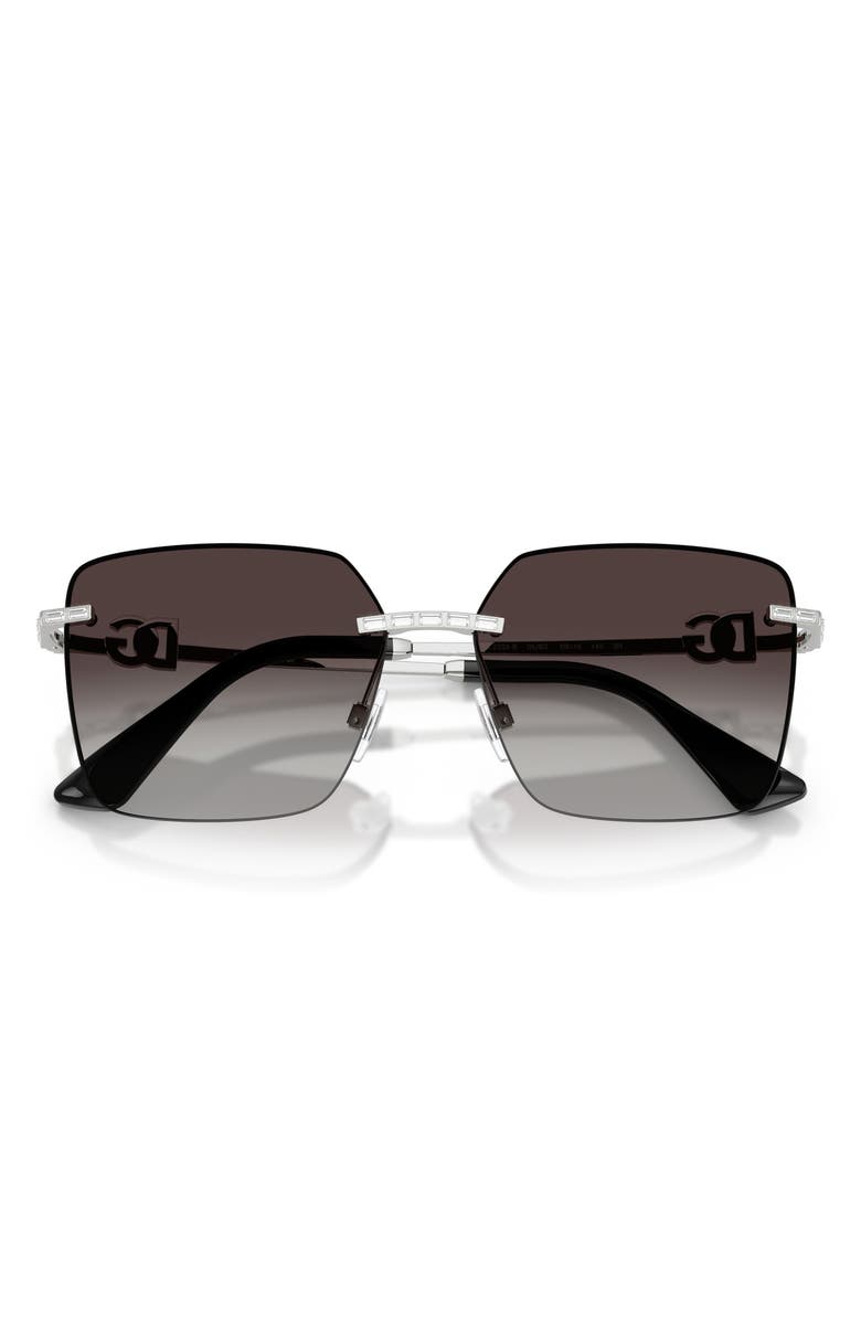 Dolce&Gabbana 59mm Rimless Square Sunglasses, Alternate, color, Silver / Grey Gradient