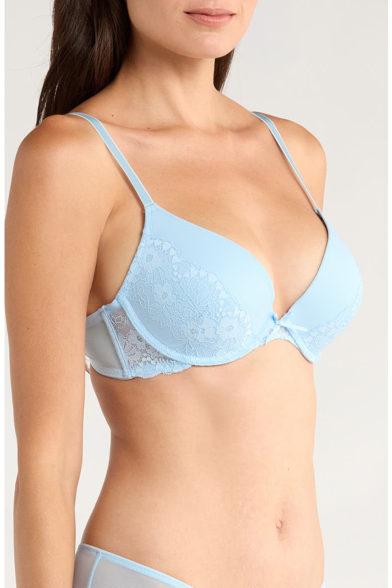 Cherry Underwire Mesh & Lace Bra, Alternate, color, CERULEAN