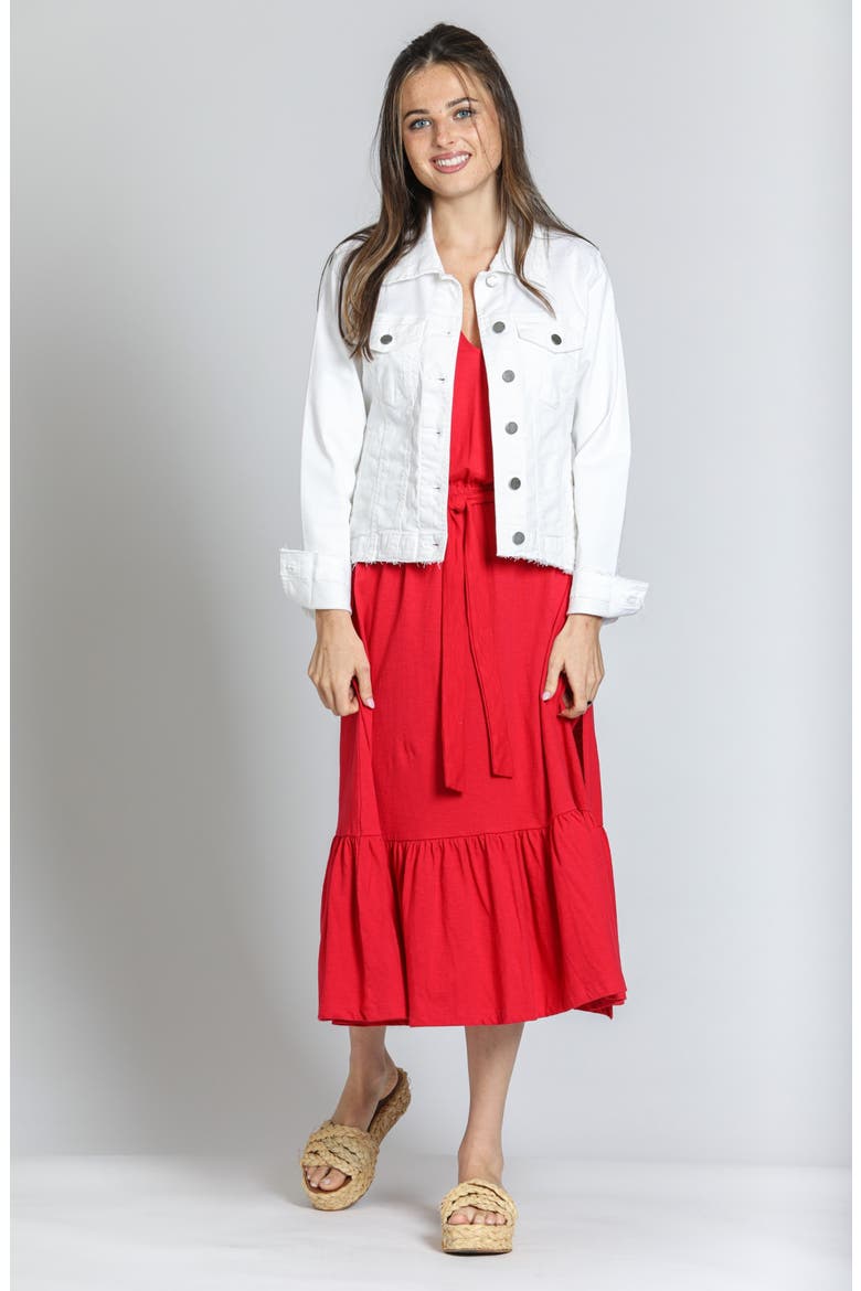 Frayed Denim Jacket, Alternate, color, WHITE