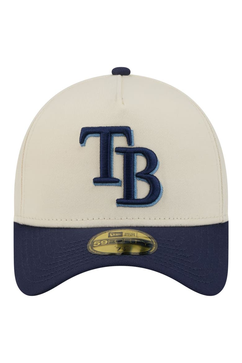 Men's New Era  Cream Tampa Bay Rays Chrome A-Frame 59FORTY Fitted Hat, Alternate, color, Cream