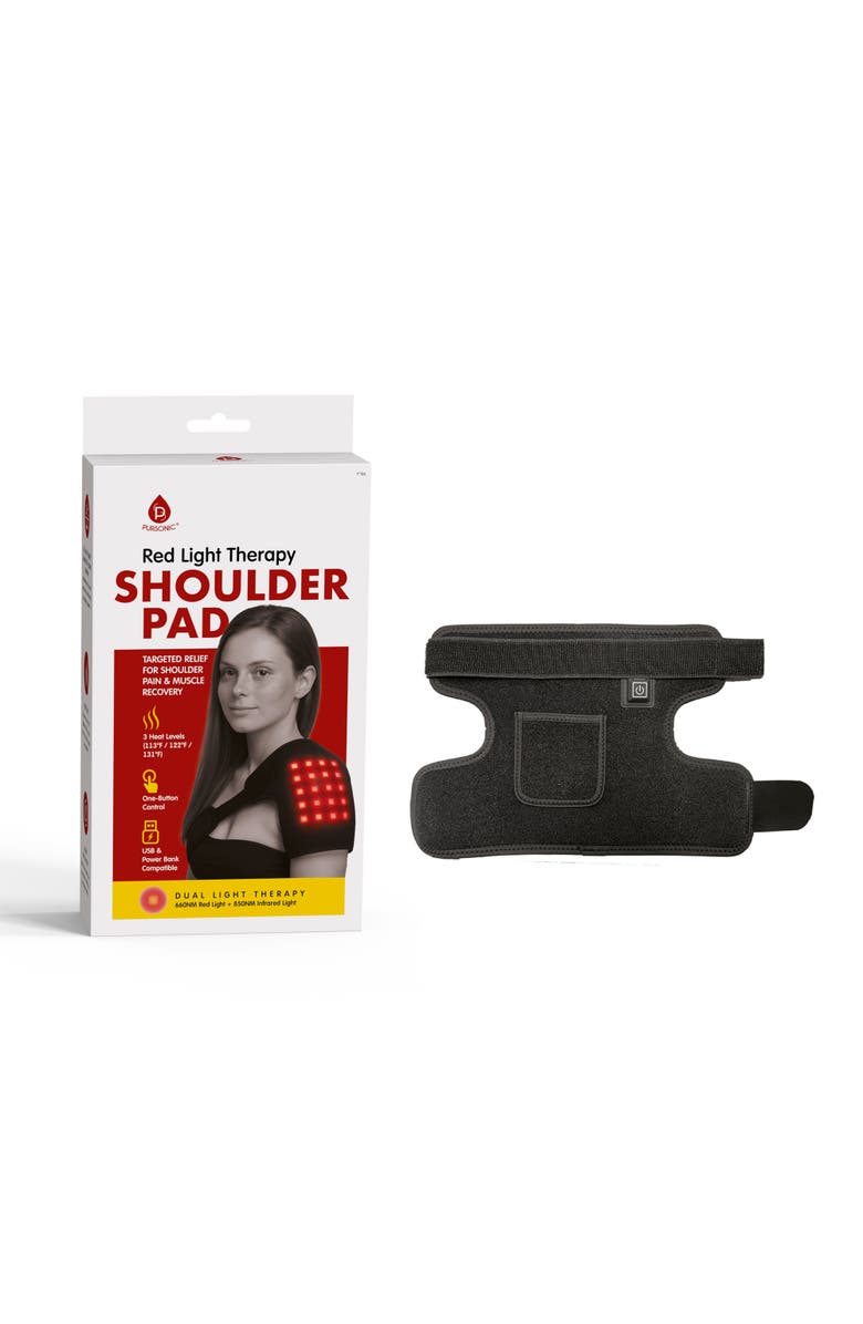 PURSONIC Red Light Therapy Shoulder Pad, Main, color, Black