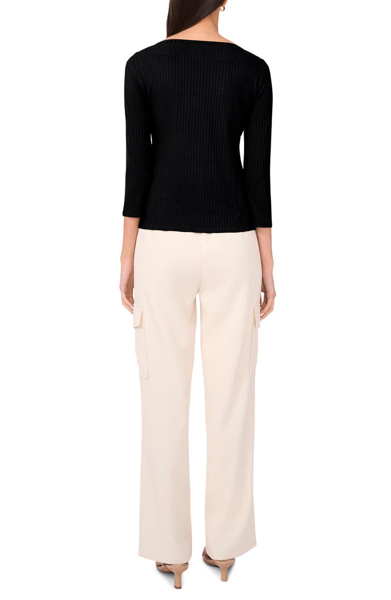 Halogen<sup>®</sup> Rib Boat Neck Three-Quarter Sleeve Top, Alternate, color,