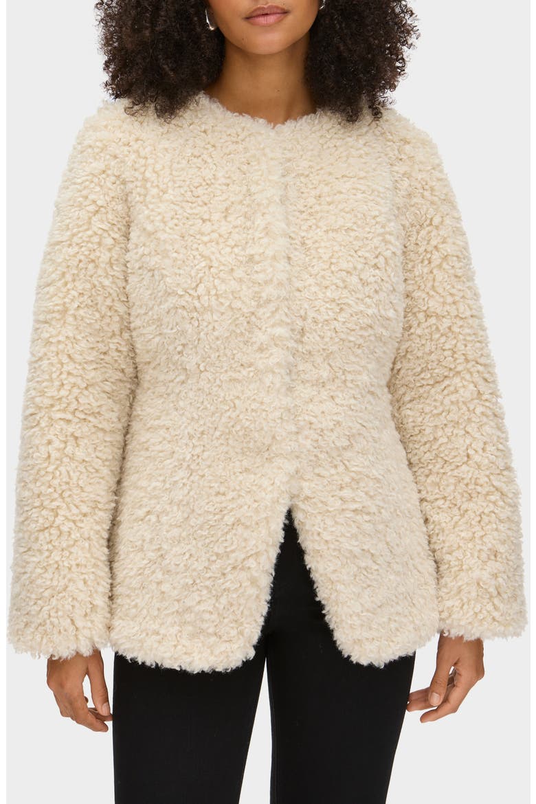Daphne Faux Shearling Jacket, Main, color, ECRU