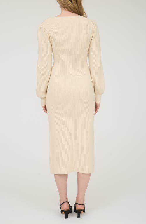 August Sky Long Sleeve Sweater Dress In Neutral