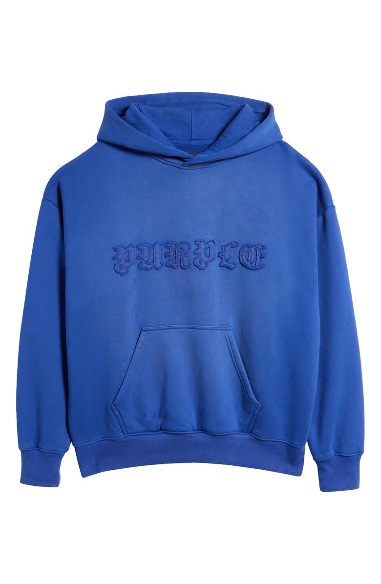 PURPLE BRAND Gothic Logo Cotton Fleece Hoodie, Alternate, color, 