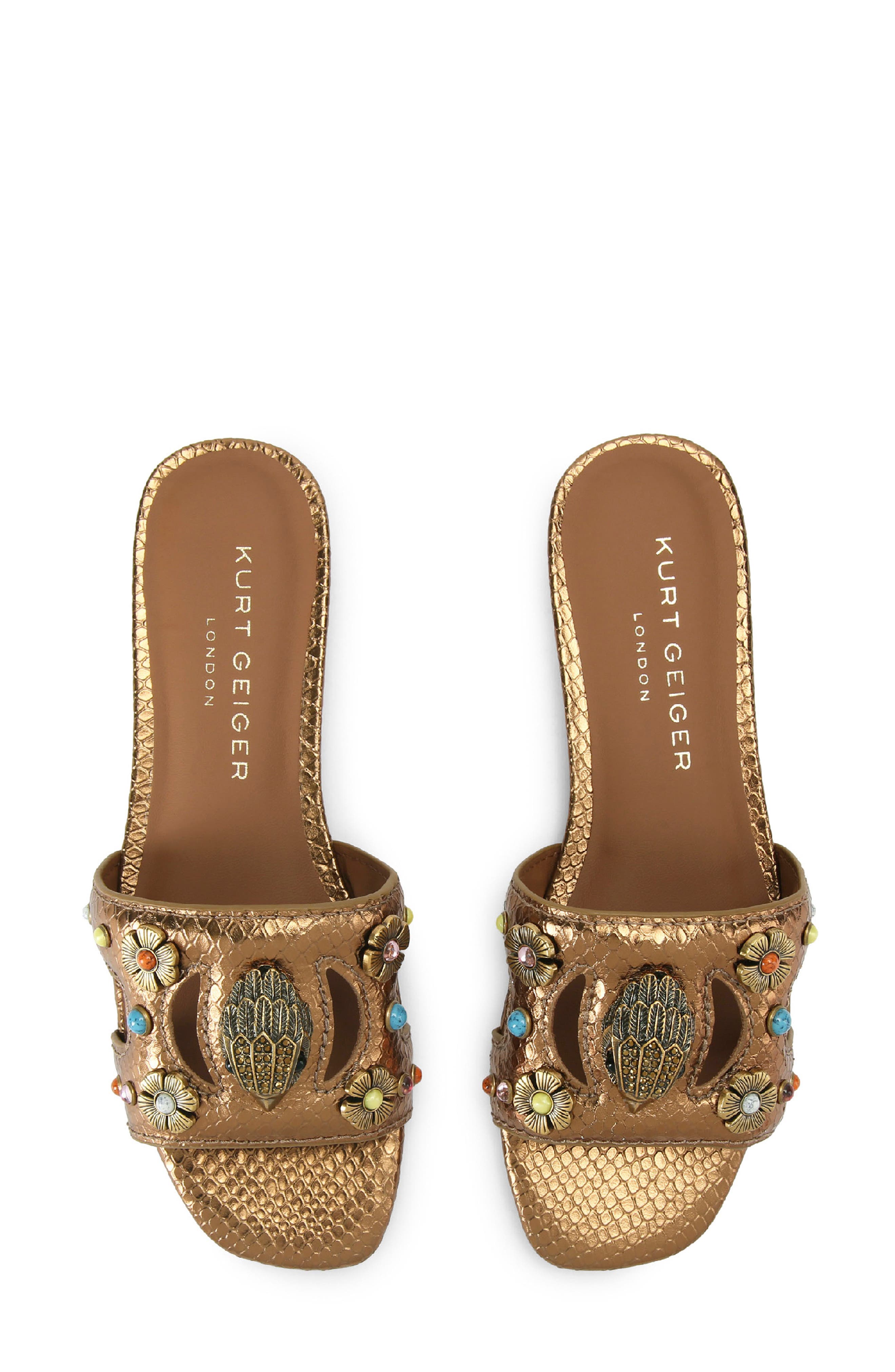 Kurt Geiger London Eagle Hardware Slide Sandal, Alternate, color, Open Brown