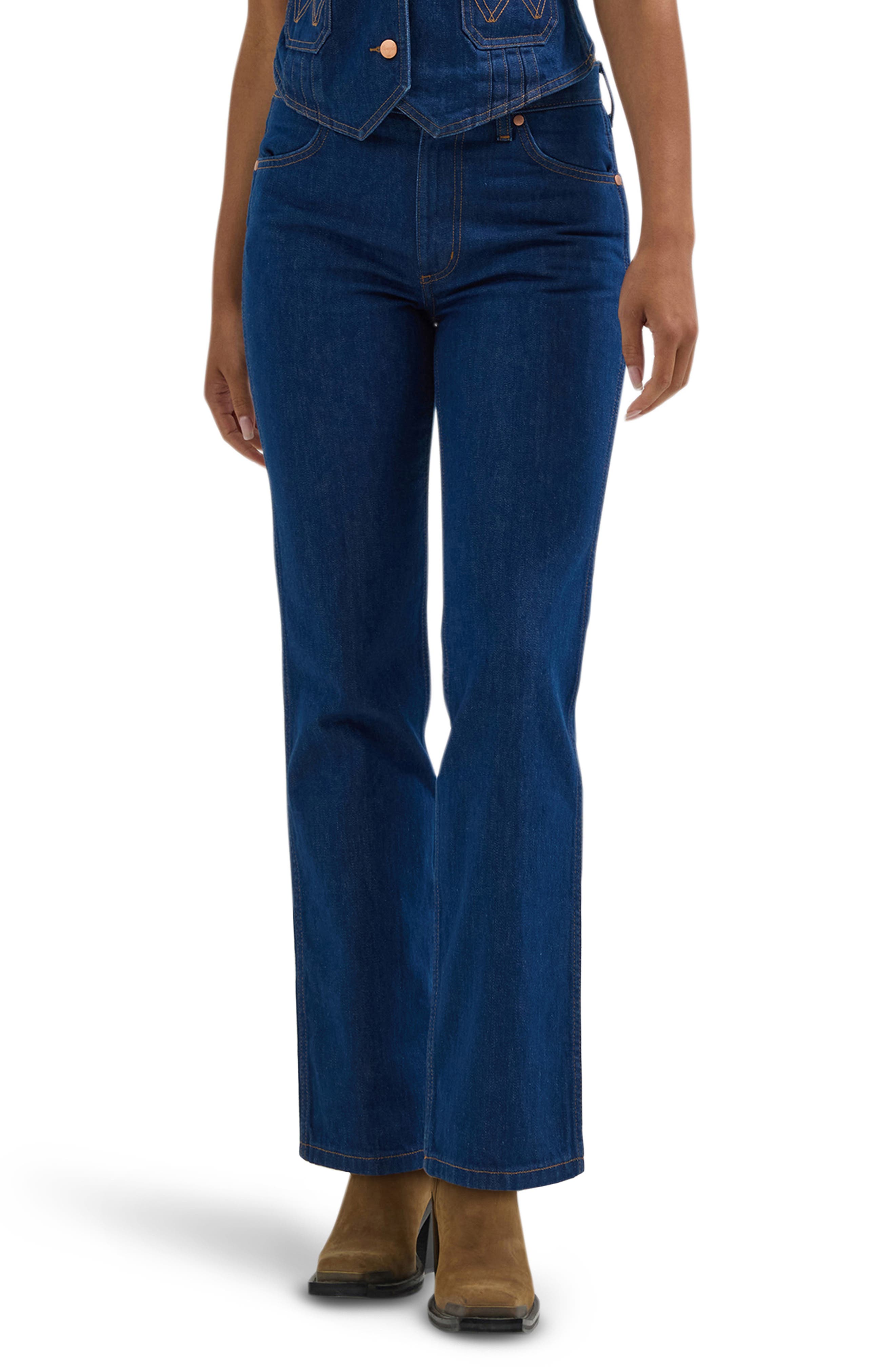 Wrangler Pantalón Vaquero Esencial De Corte De Bota De Media Altura Para Mujer, Azul, 25 X 34, Azul