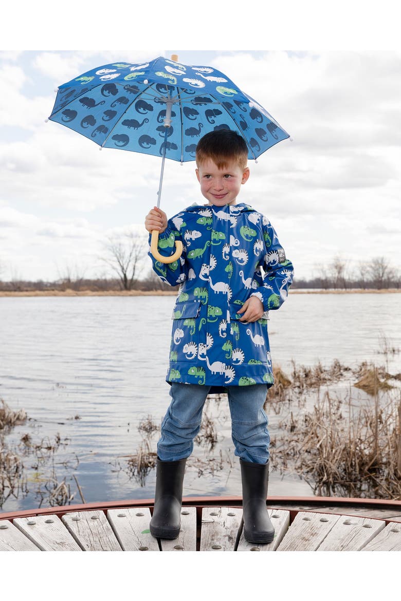 Polyurethane Chameleon Rain Jacket, Alternate, color, Blue Chameleon Print