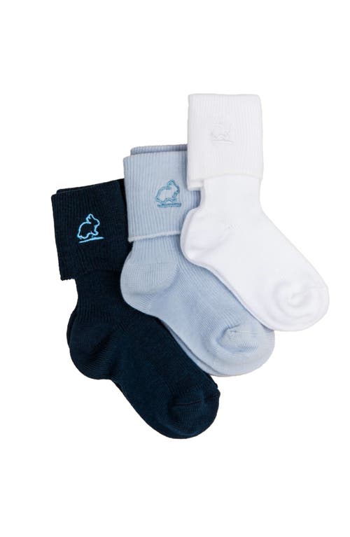 Babycottons Logo Socks Set Of 3 In Navy