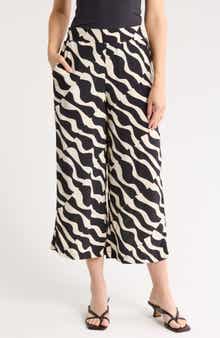 T Tahari Ankle Crop Wide Leg Palazzo Pants