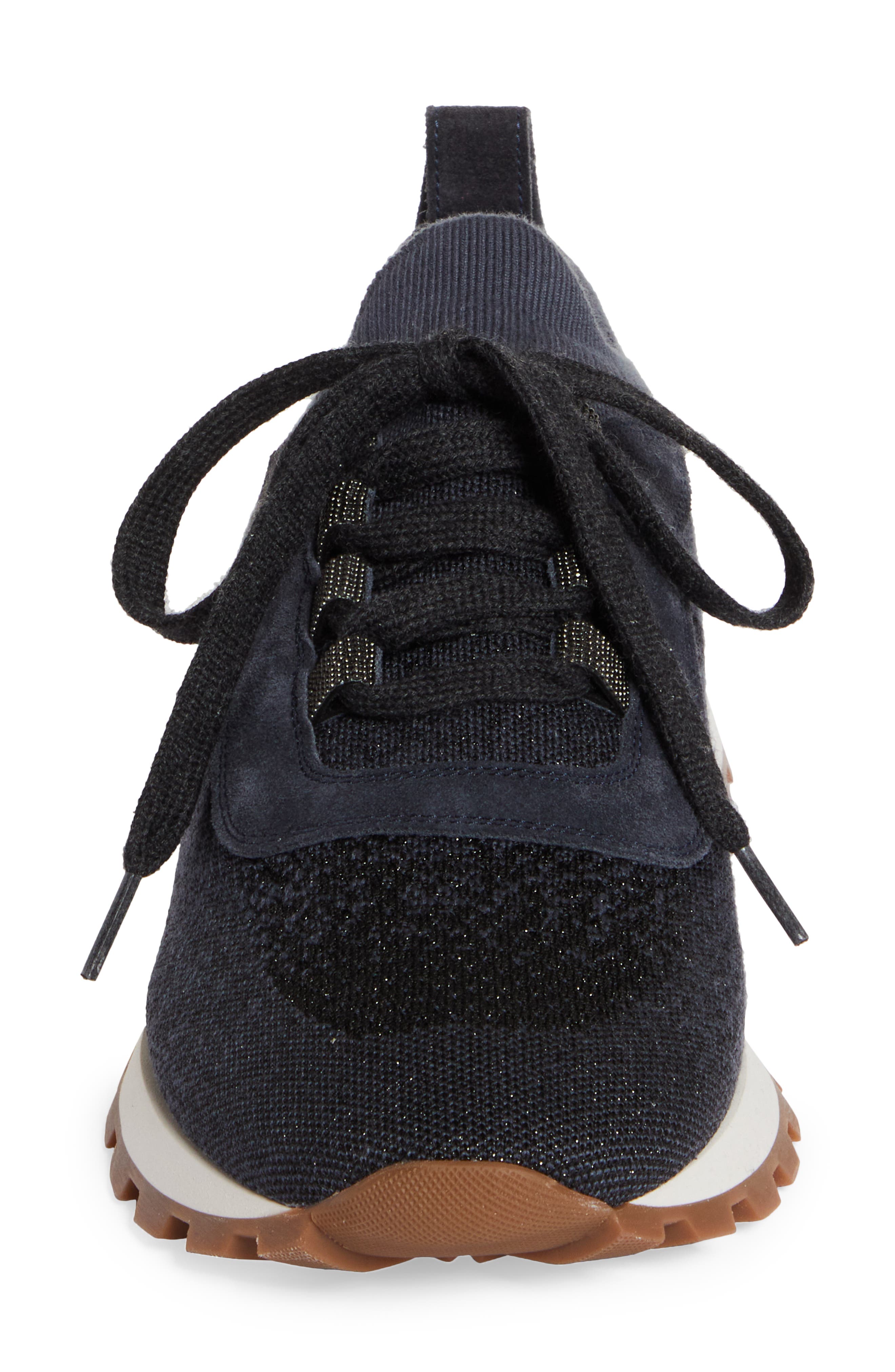 Brunello Cucinelli Monili Knit Lace-Up Sneaker, Alternate, color, 