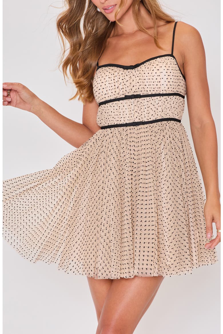 Sugarplum Tulle Minidress, Alternate, color, BEIGE/ BLACK
