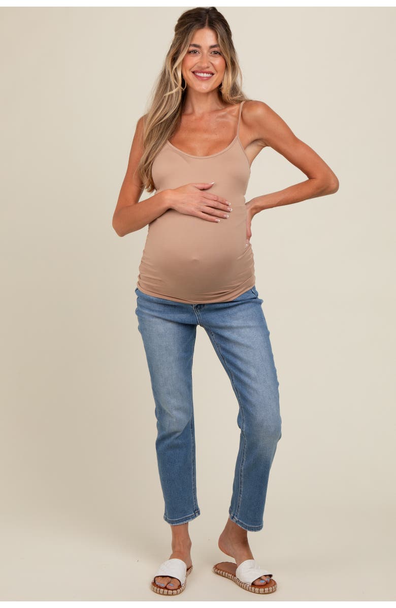 PinkBlush Slim Straight Maternity Ankle Crop Jeans, Alternate, color, Blue