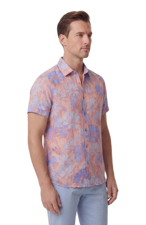 Uomo Springtime Short Sleeve Fine Linen Shirt