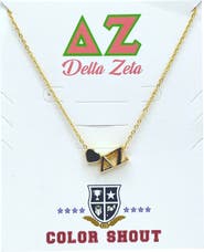 Color Shout Delta Zeta Sorority Gold Heart Necklace
