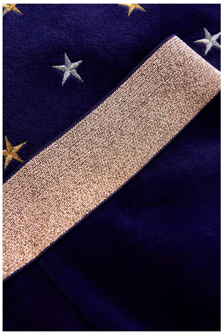 Kids' Velvet Flared Leggings, Alternate, color, NAVY FOIL STAR