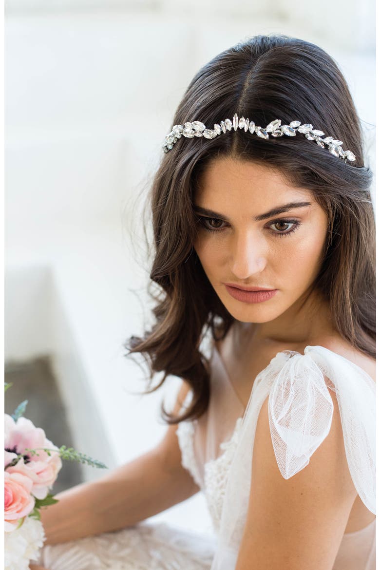 Zila Crystal Crown Comb, Main, color, SILVER