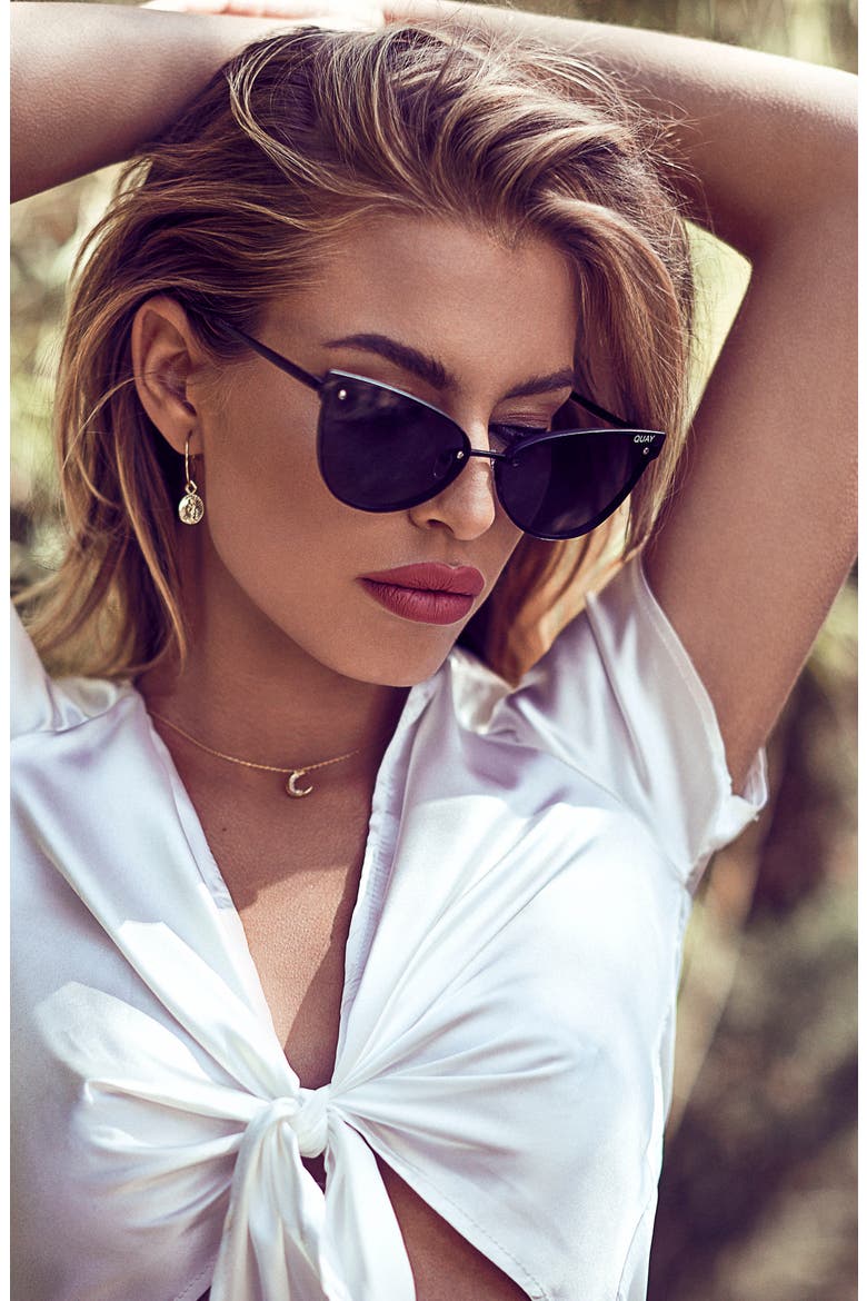 Australia Lady Luck 60mm Cat Eye Sunglasses, Alternate, color, BLACK/ SMOKE