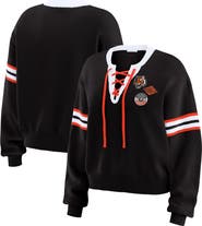 WEAR by Erin Andrews Women's WEAR by Erin Andrews Black Cincinnati Bengals Lace-Up Sweater