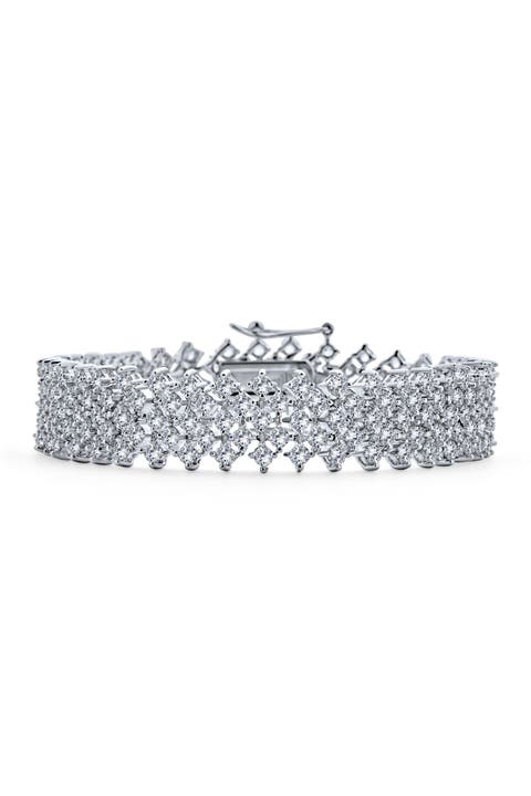 Bridal Wide CZ Bracelet