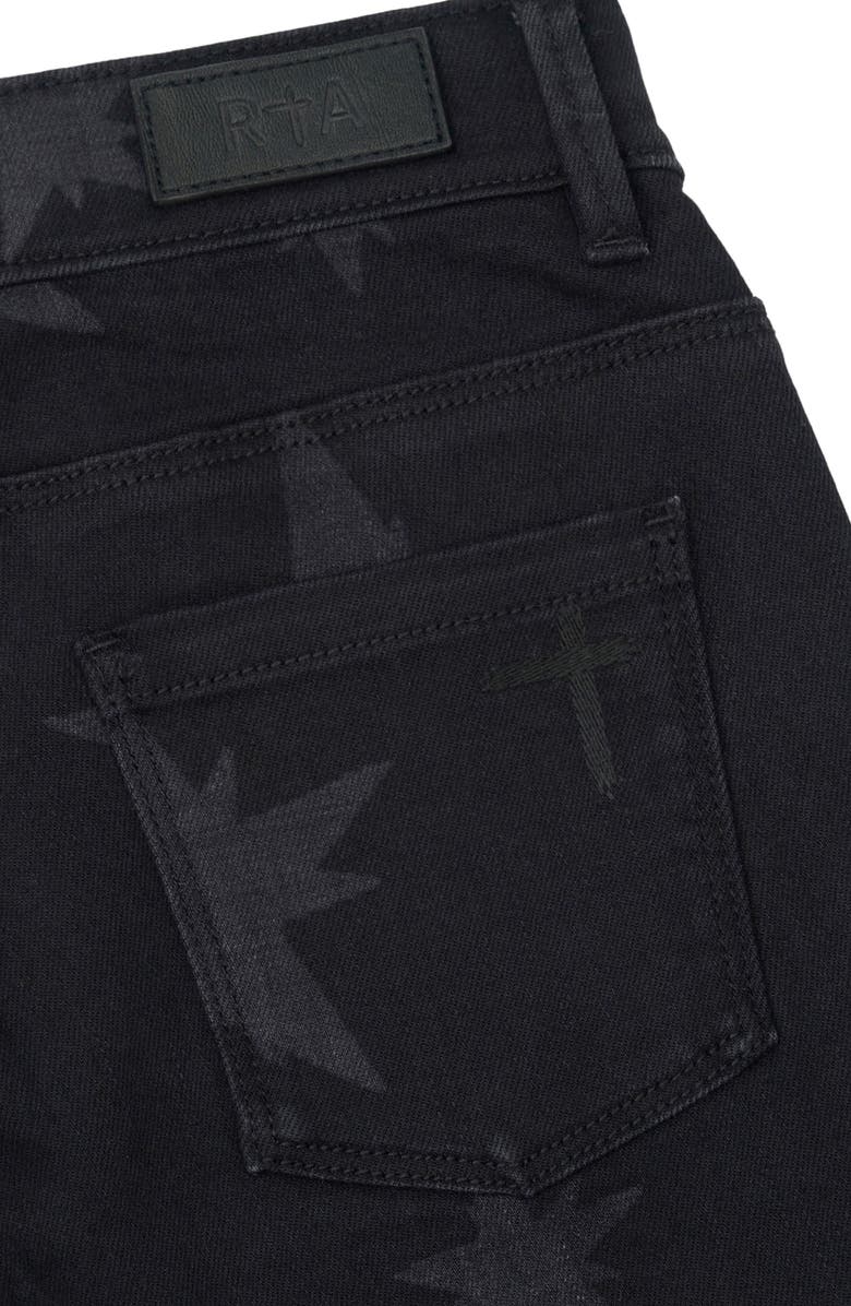 RtA Kids' Benson Skinny Jeans, Alternate, color, Black Allover Star