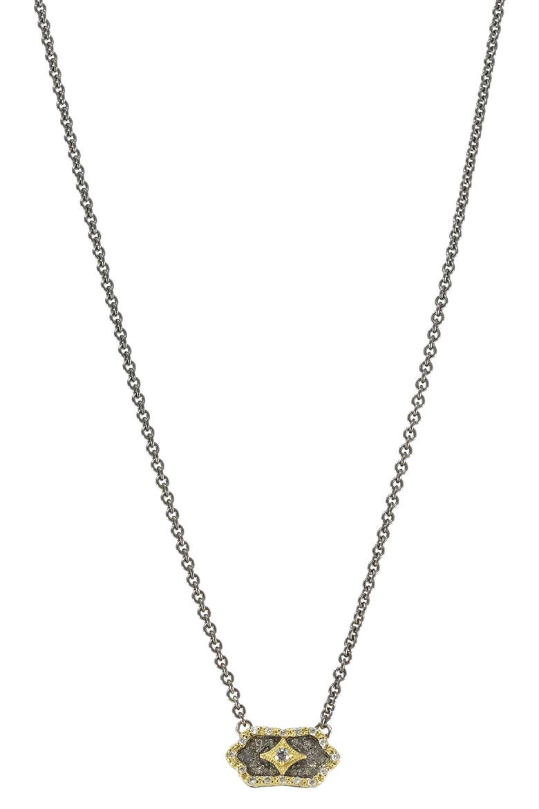 Crivelle Diamond Pendant Necklace, Main, color, SILVER/ GOLD