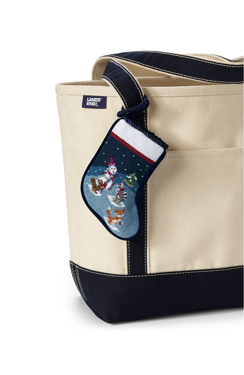 Lands' End Mini Needlepoint Christmas Stocking, Alternate, color, Critters