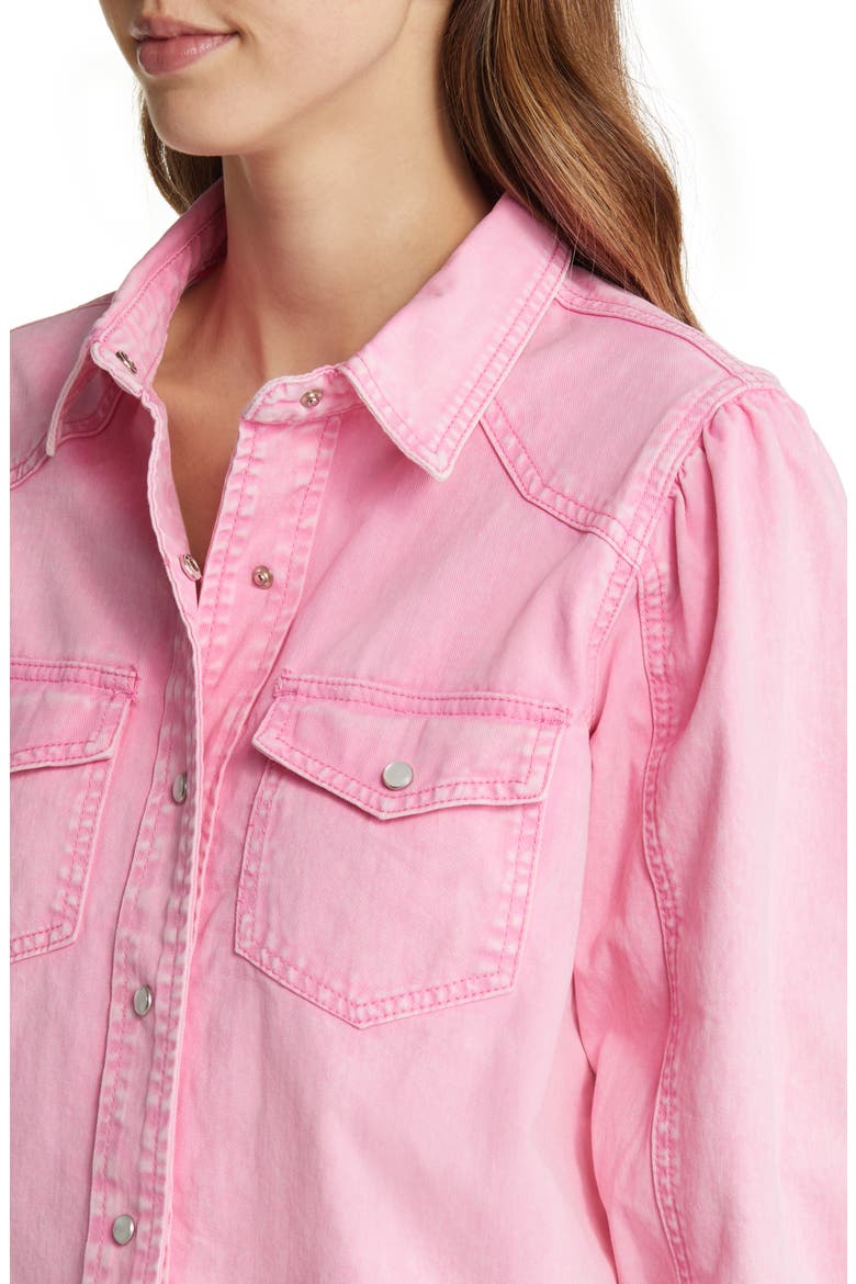 Bessie Denim Shirt Jacket, Alternate, color, PINK