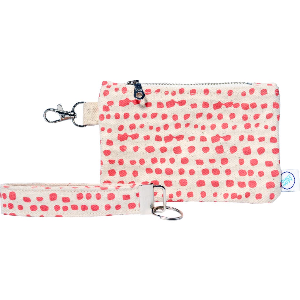 Dance Happy Incana Wristlet With Key Fob In Coral